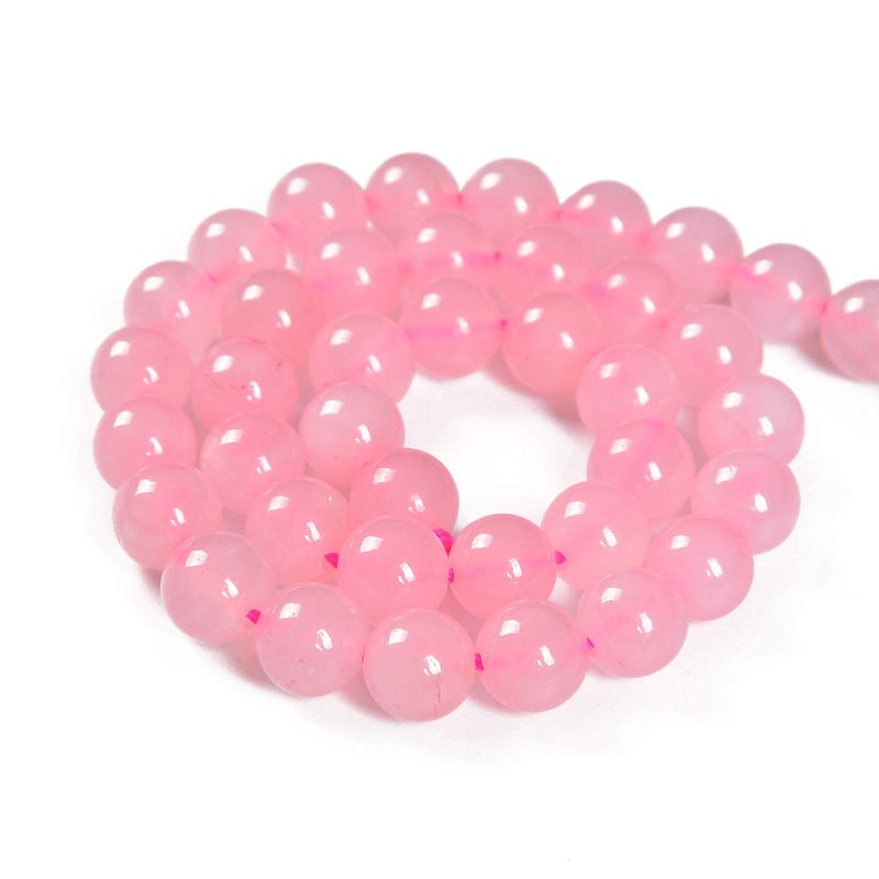 Nancybeads خرز نانسي 45 قطعة 8 مم من الكوارتز الوردي الطبيعي كرات فضفاضة لصنع المجوهرات 15.5" 1 خيط (كوارتز وردي، 8 مم 45 خرز) - Image 2
